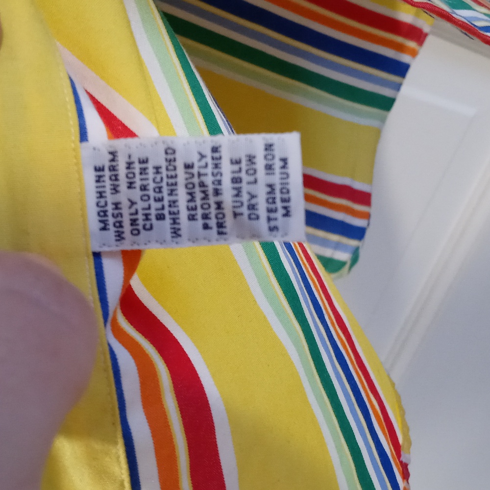 🌞VTG Ralph Lauren🌞 - Yellow/Multi Stripe L/S Button Down - Picture 8 of 11